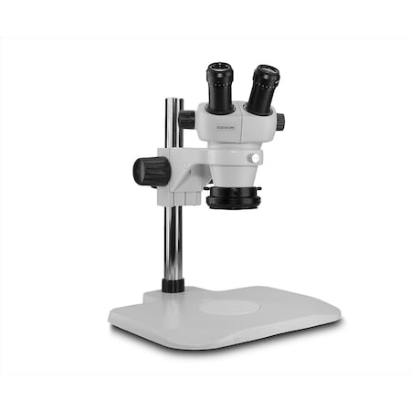 Scienscope ELZ Stereo Zoom Binocular With Low-Profile LED Light On Lab Stand ELZ-PK1-R3E